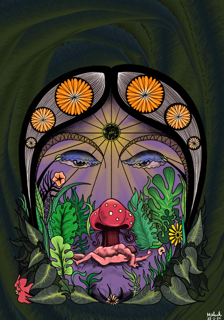 Leafy Lids, digital illustration