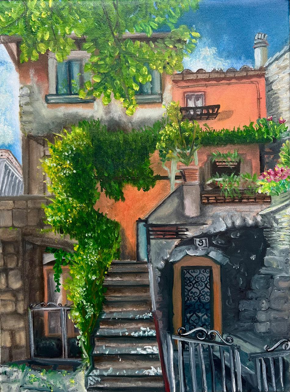 A House in Viterbo, oil on canvas, 2024