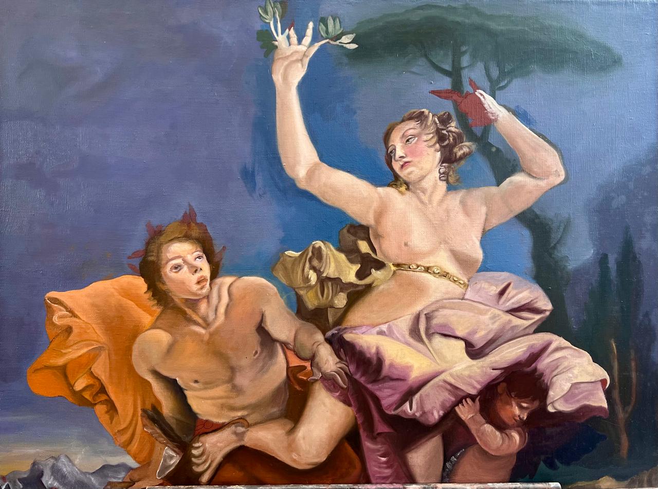 Apollo and Daphne reproduction, oil on canvas