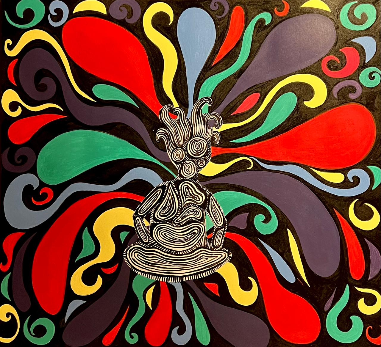 MAHEK, acrylic on paper, 2024