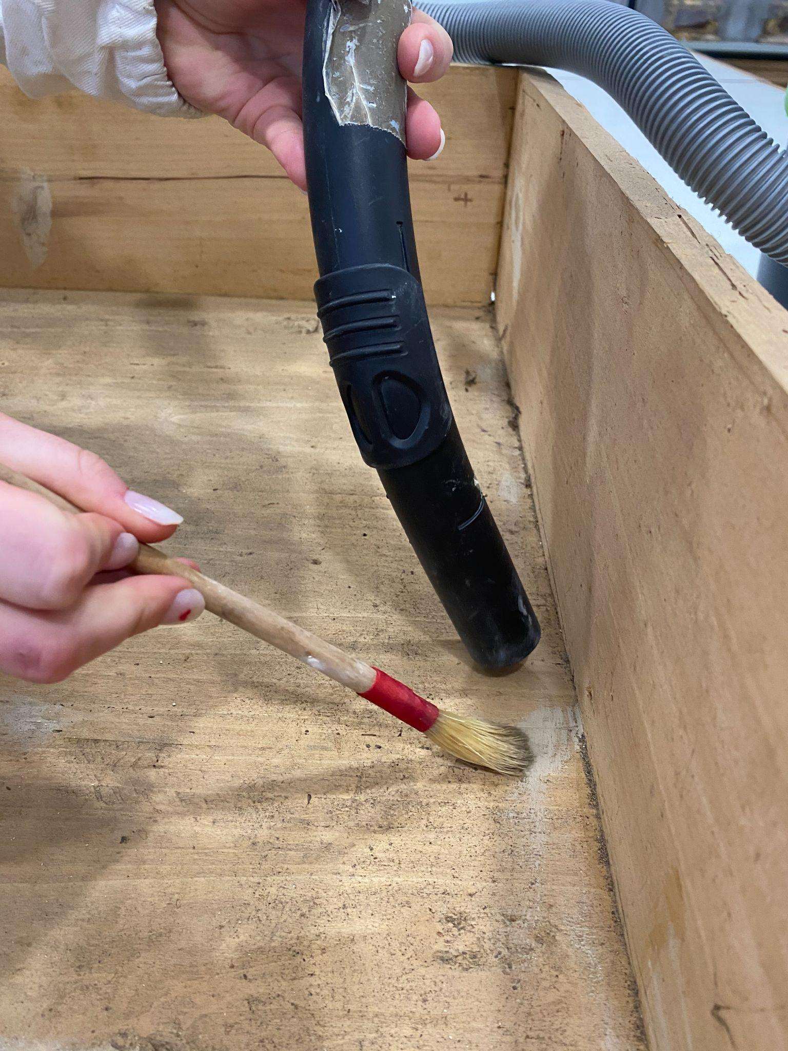 Stibbert chest, treatment in progress