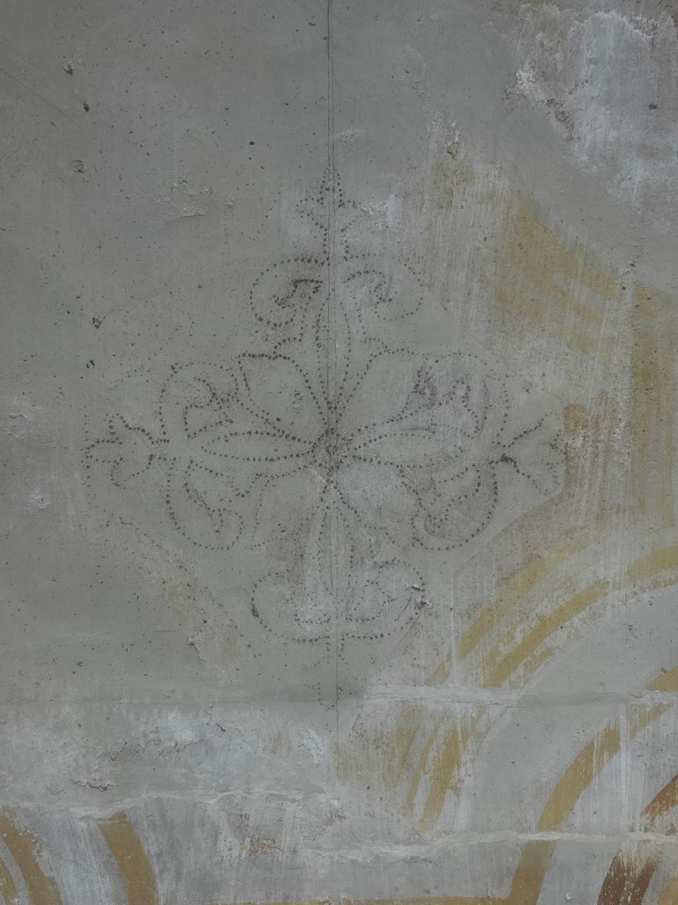 Traced stencil detail