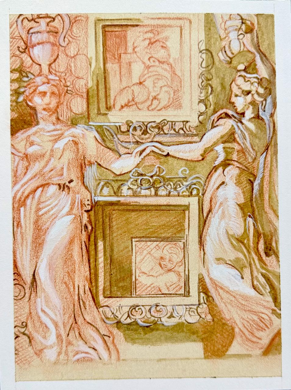 Study for the Steccata Vault, after Parmigianino (1531-1539), pencil