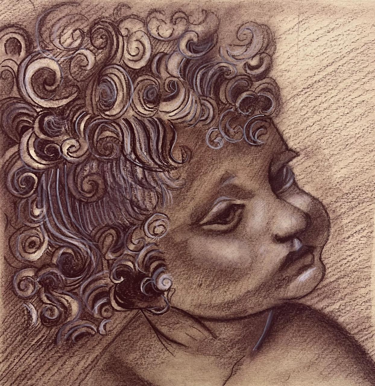 Study of a Child, after Leonardo da Vinci (1500), pencil