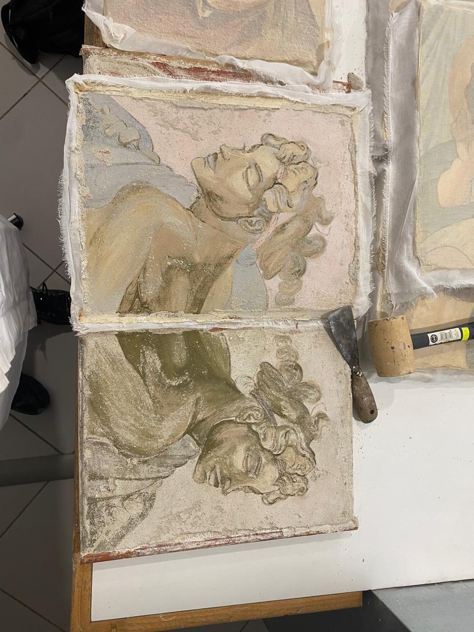 The detached paint layer